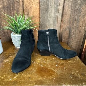 Dune London Pankhurst Black Suede Bootie - size 6